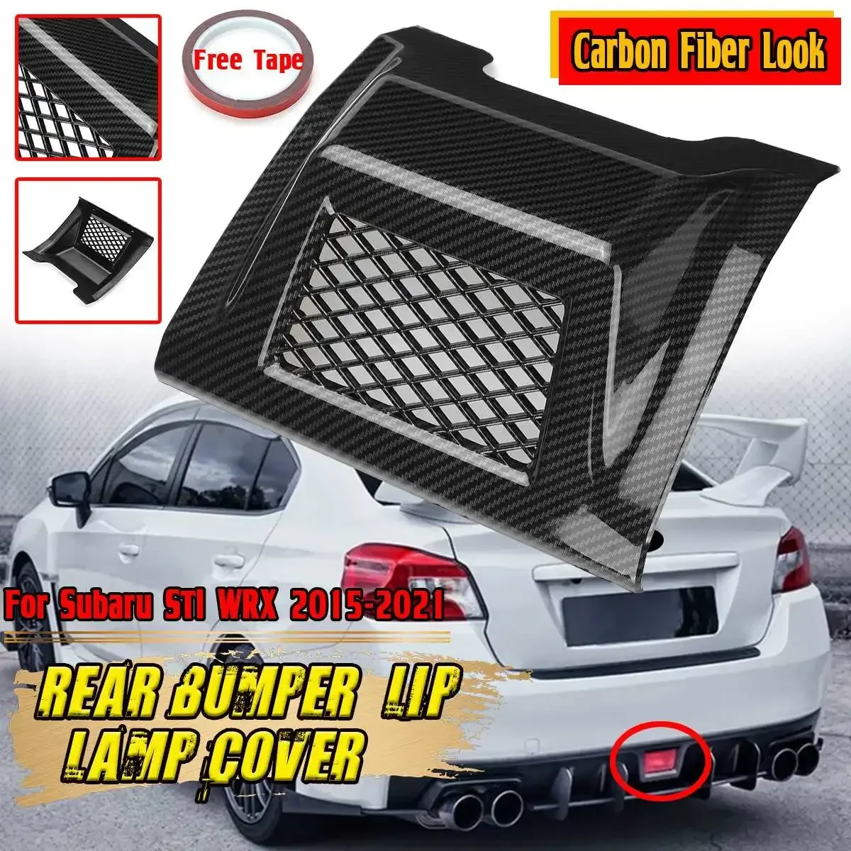 ABS Reflector Light Cover Car Rear Bumper Fog Lamp Cover For Subaru STI WRX 2015-2021 Brake Warning Tail light Cover Body Kit