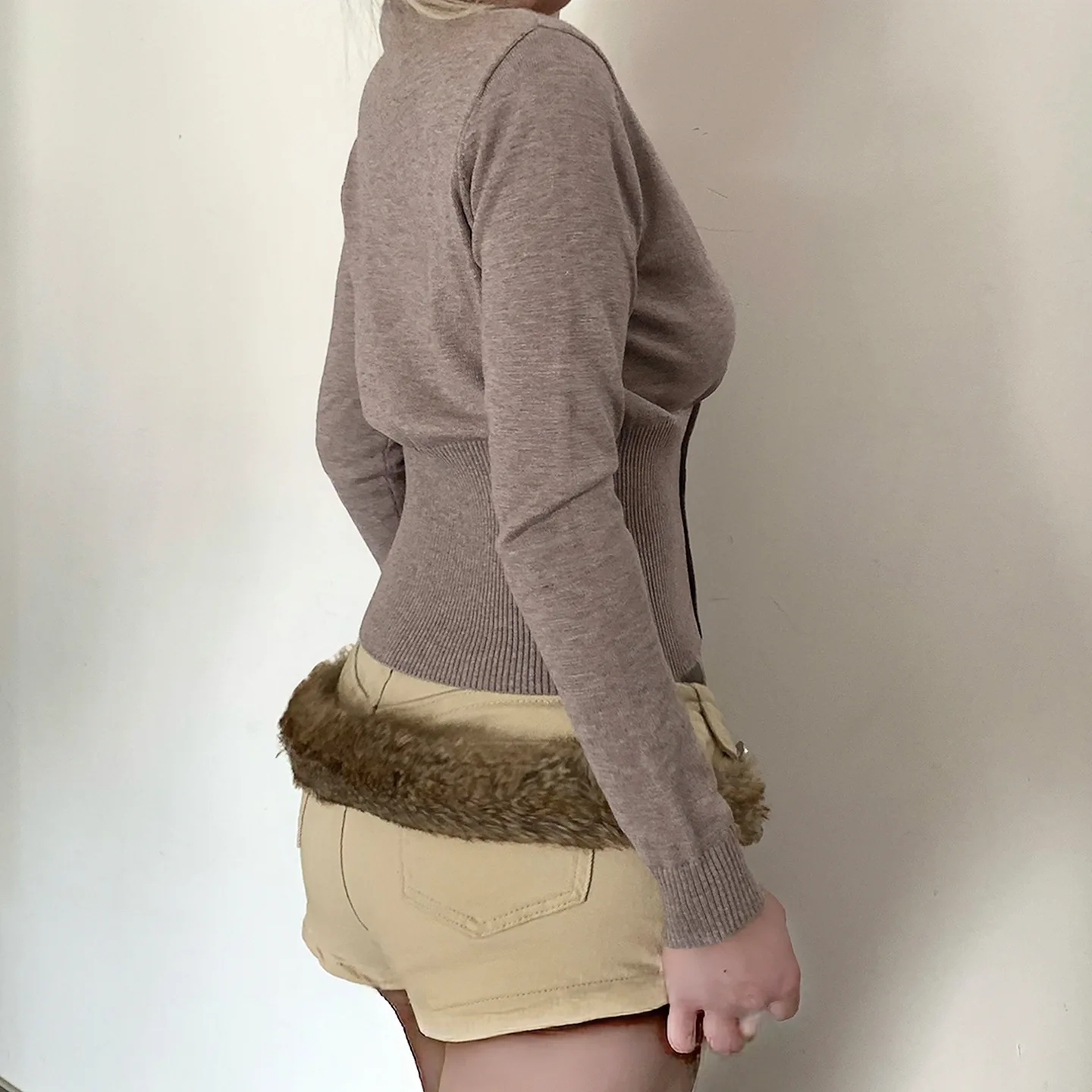 Maglione da donna con fibbia in vita con scollo a V incrociato cardigan moda autunnale