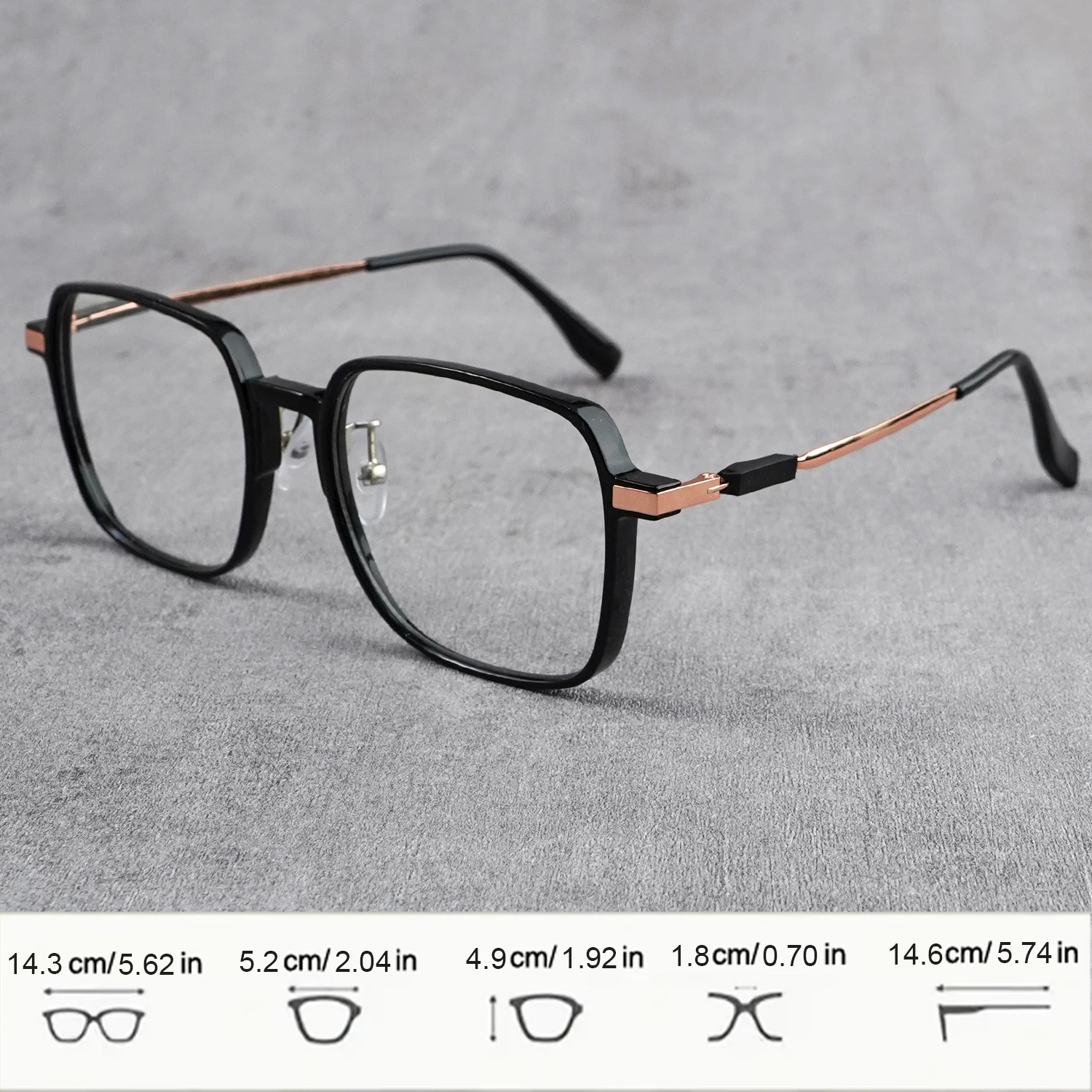 Quadratische Lesebrille für Damen, Blaulichtfilter, Trendige Leichtgewicht-Lesebrille mit Metallbügeln, Komfortable Sehhilfe – Detail 7