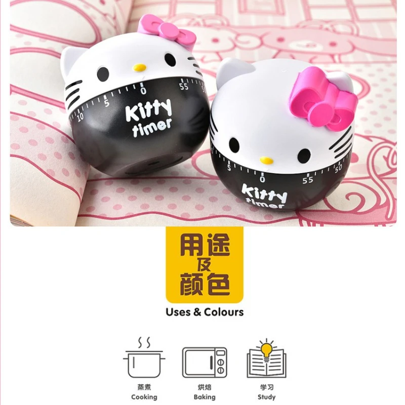 Hello Kitty Timer Cute Anime Student Learning Work Efficiency Reminder Kitchen Home Cooking Supplies Kawaii Girl Gift Wholesale - Image 6