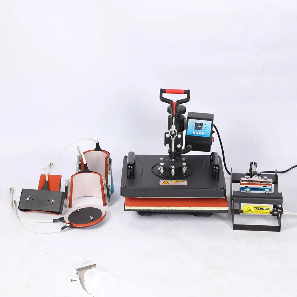 WD-3838 8 في 1 38*38 سنتيمتر متعددة الوظائف آلة الصحافة الحرارة 8 في 1 كومبو تي شيرت القدح قبعة الطباعة آلة الصحافة الحرارة