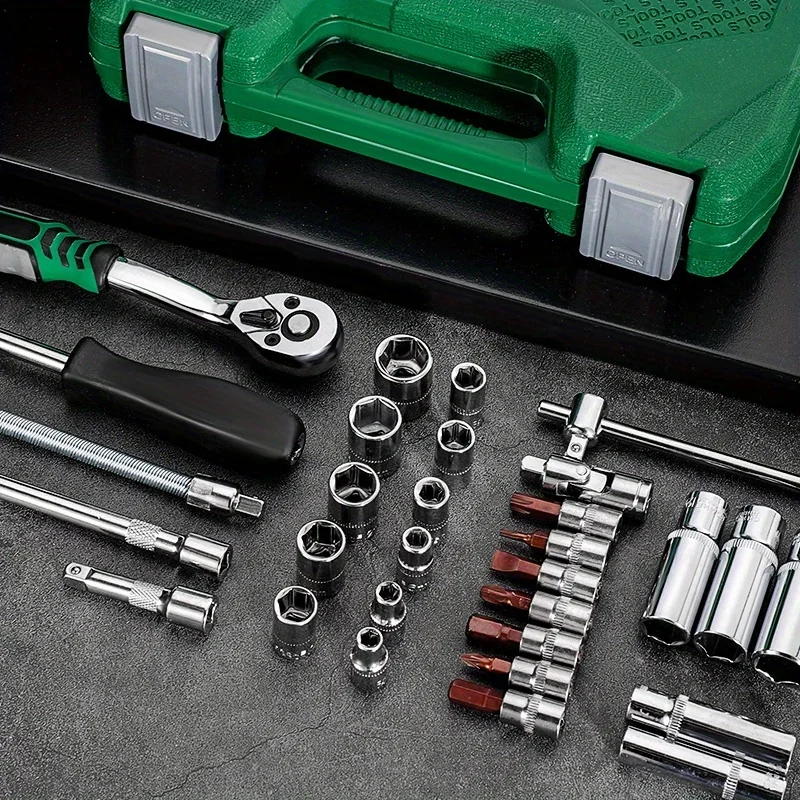 

Ideal choice for car repair and household car repair tools -46 piece set drive socket ratchet wrench