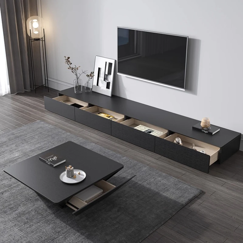 For Luxury Modern Coffee Table Black Drawer Storage Minimalist Design Coffee Table Space Saving Unique Minimalist Furniture Home