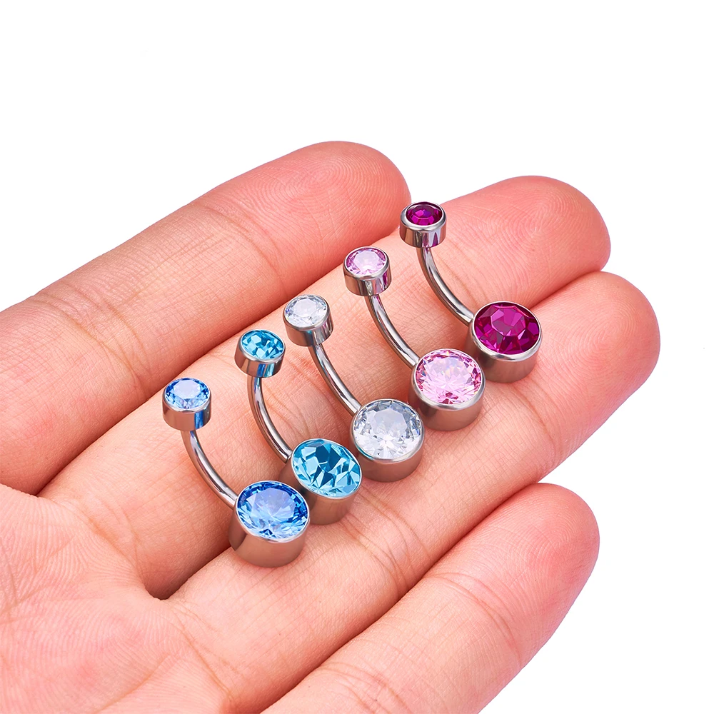 G23 TItanium Sexy Belly Button Piercing 14G Internal Thread Navel Piercing High Quality Mirror Polished Body Jewelry Wholesale