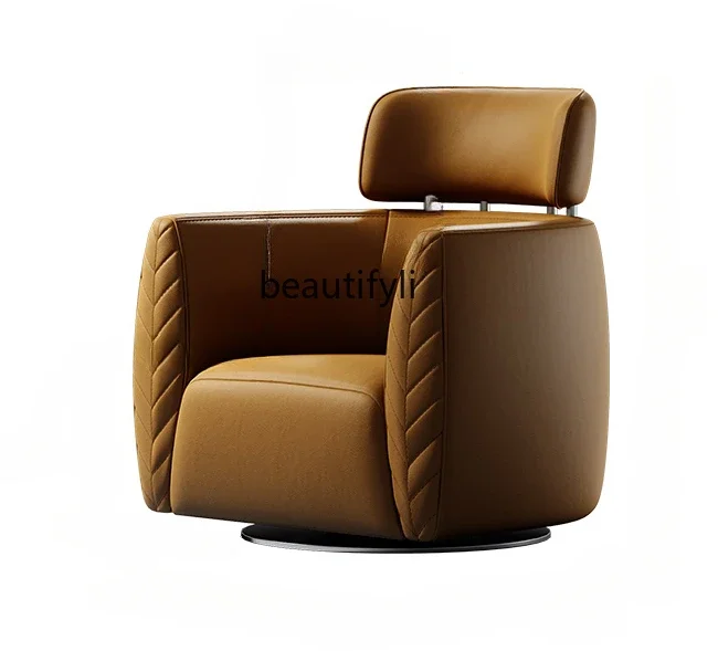 

ALeather Lounge Chair Leaves Series Whole House with Modern Light Luxury High-Grade Villa Wingback Chair