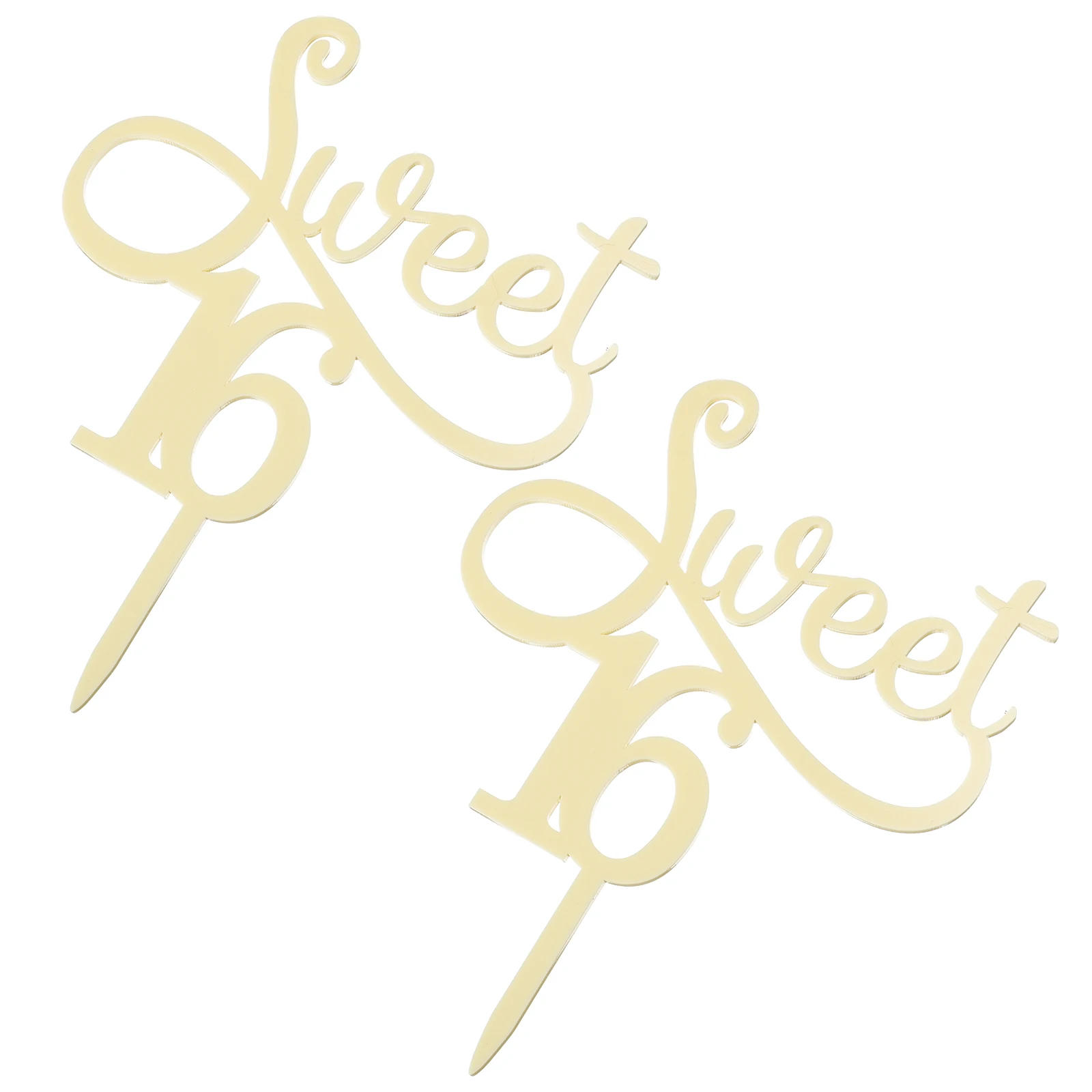 

2pcs Acrylic Birthday Cake Toppers Yellow Personalized Decorations Party Supplies Letter Picks Dessert TableDecor Cake