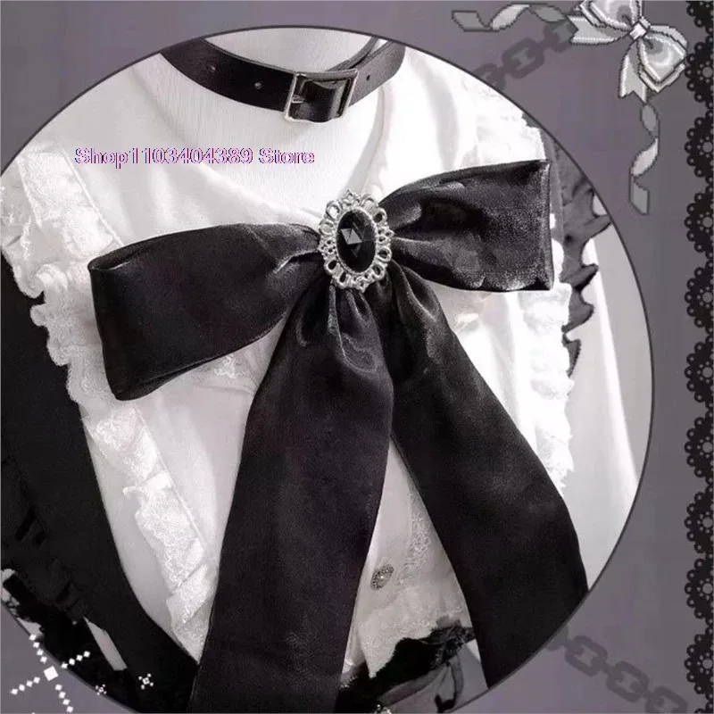 Miku Fashion Subculture Cosplay Costume Women's 2 Set Long Sleeve Shirt Suspender Dress Halloween Carnival Outfits For Girlx;8's