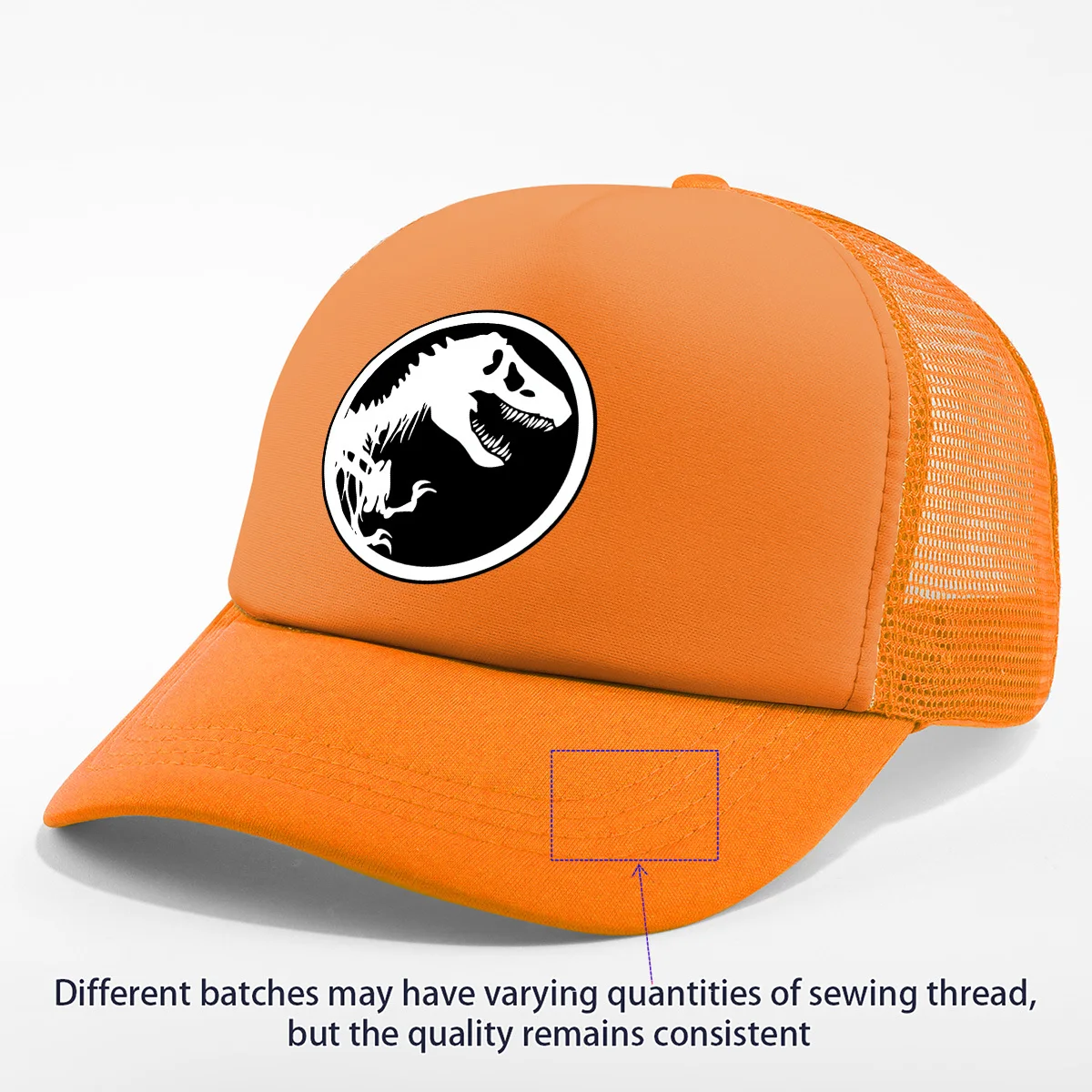 Регулируемая легкая дышащая сетчатая бейсболка с силуэтом динозавра — шляпа дальнобойщика Snapback для повседневных прогулок