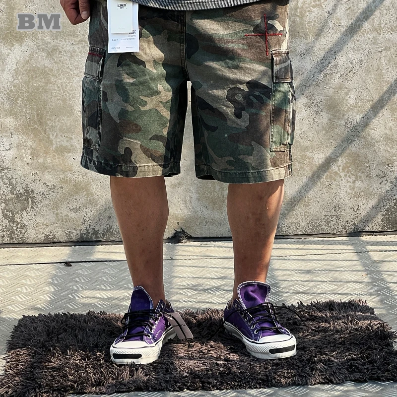 

Summer Korean Style Camouflage Cargo Shorts Men Tactical Multi Pocket Loose Fit Casual High Quality Outdoor Military Short Pants
