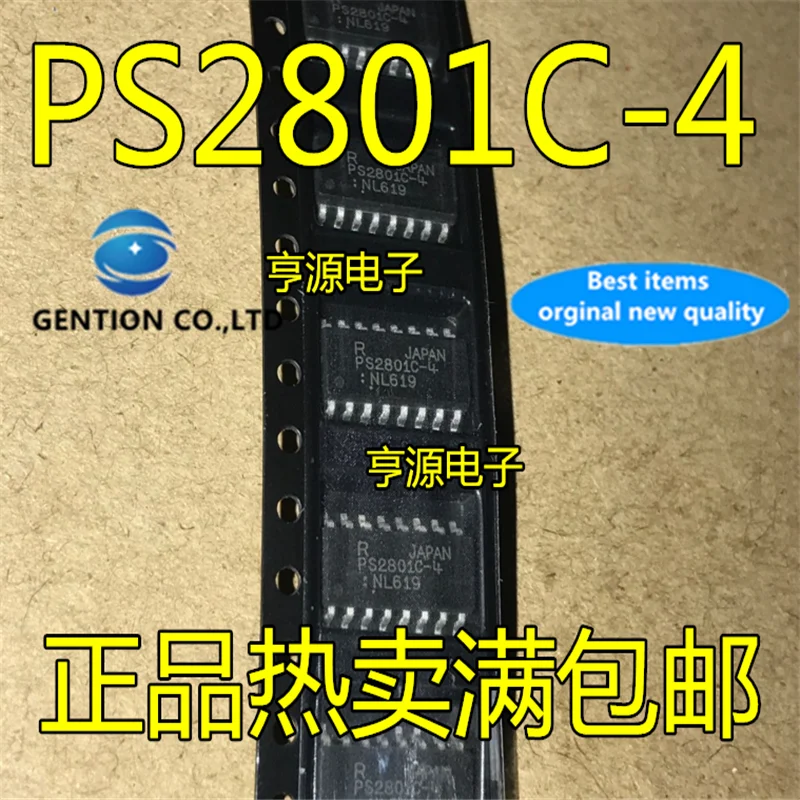 10Pcs   PS2801-4 PS2801C-4 SOP-16  Four channel Optocoupler in stock  100% new and original