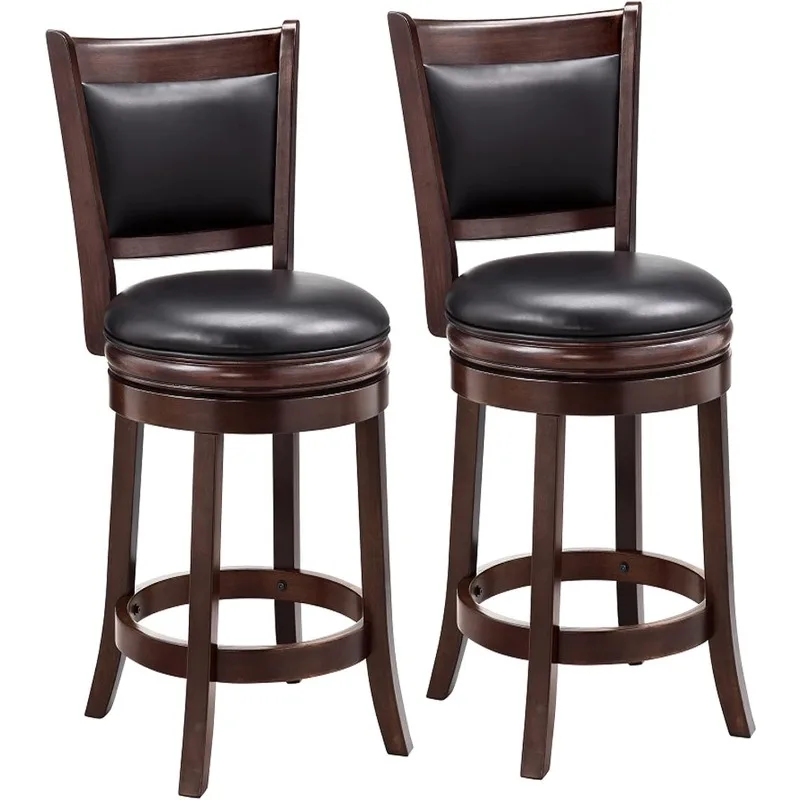 

Swivel Counter Height Barstool 24 Inch Seat Height Cappuccino Set of 2