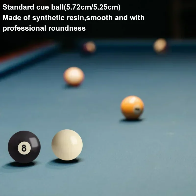 New Billiard Cue Ball 52.5/57.2 Mm Standard /crystal Black 8 Ball Snooker Training Replacement Practice Billiard Made of Resin