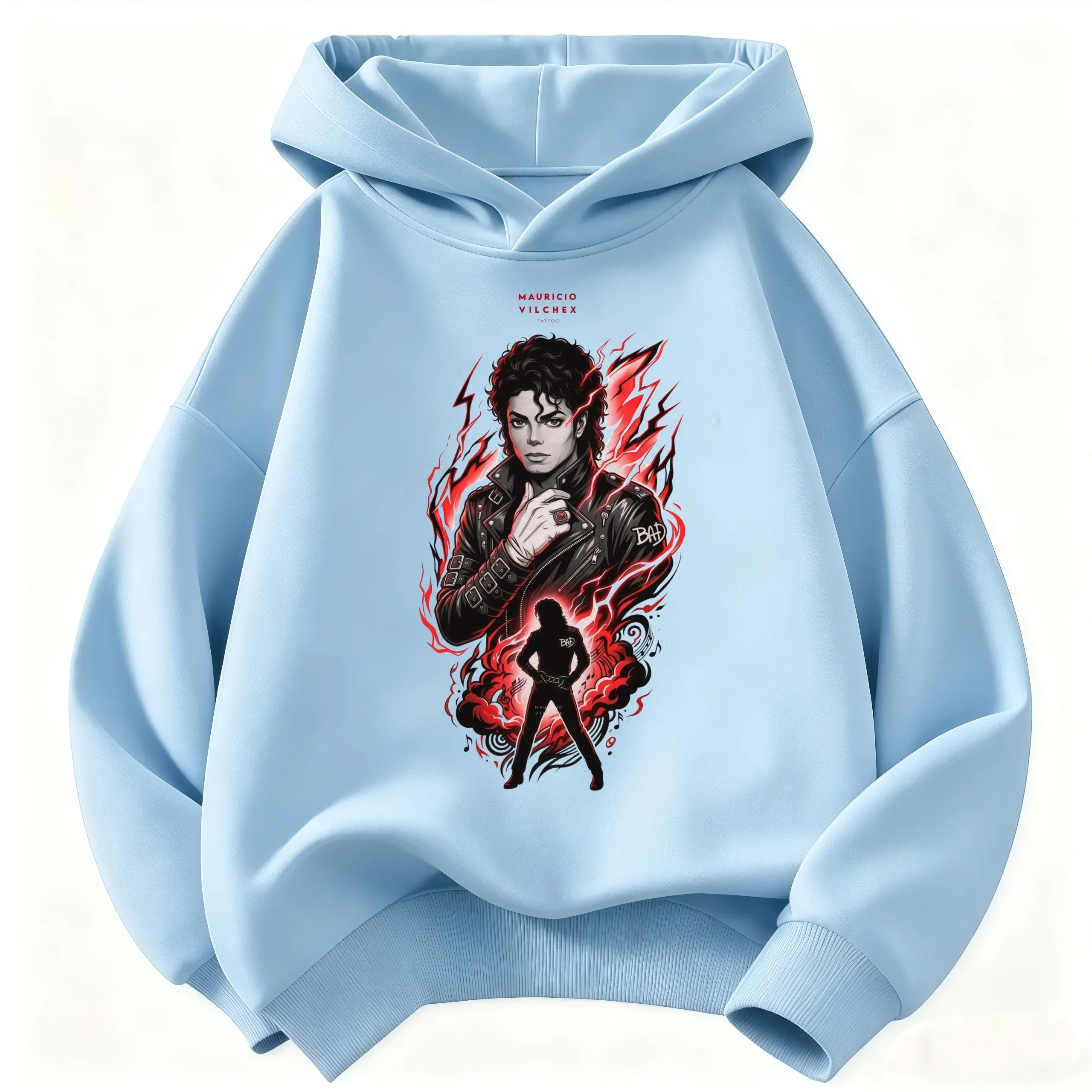 Cool 2027 Kids Hoodie Michael Jackson Print Warm Autumn/Winter Retro-Style Pop Icon Graphic Sweatshirt for Boys and Girls