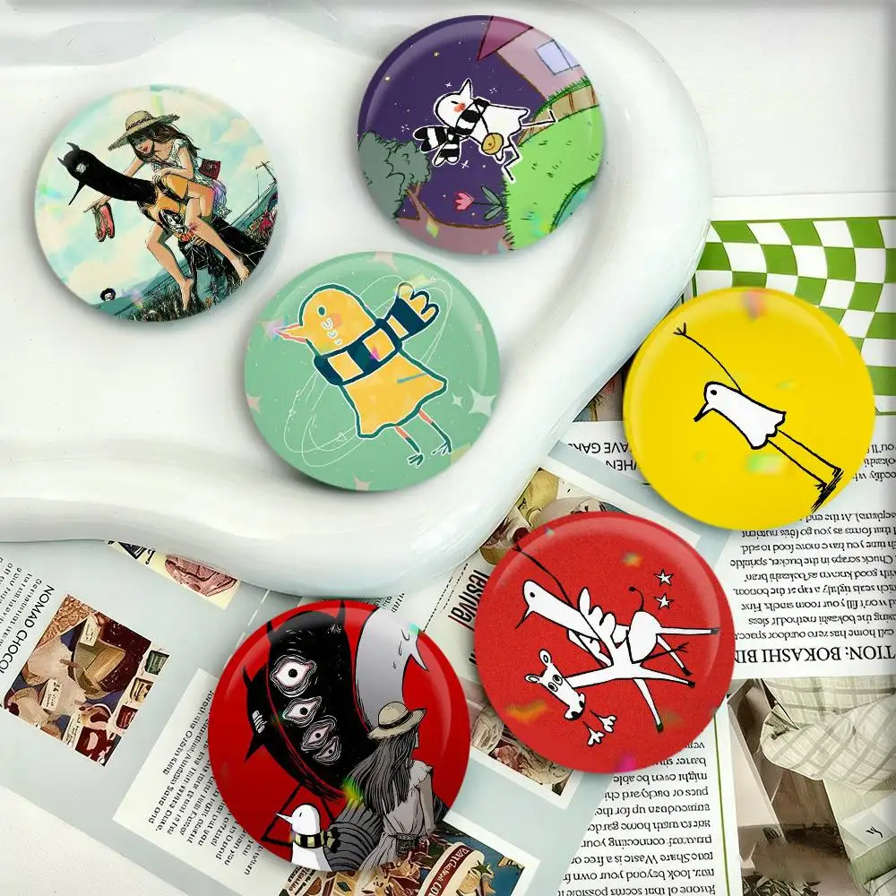 Cartoon G-Goodnight P-unpun Badges 25 32 44 58 75 mm Round Fans Collect Friends Gifts Brooch Souvenir