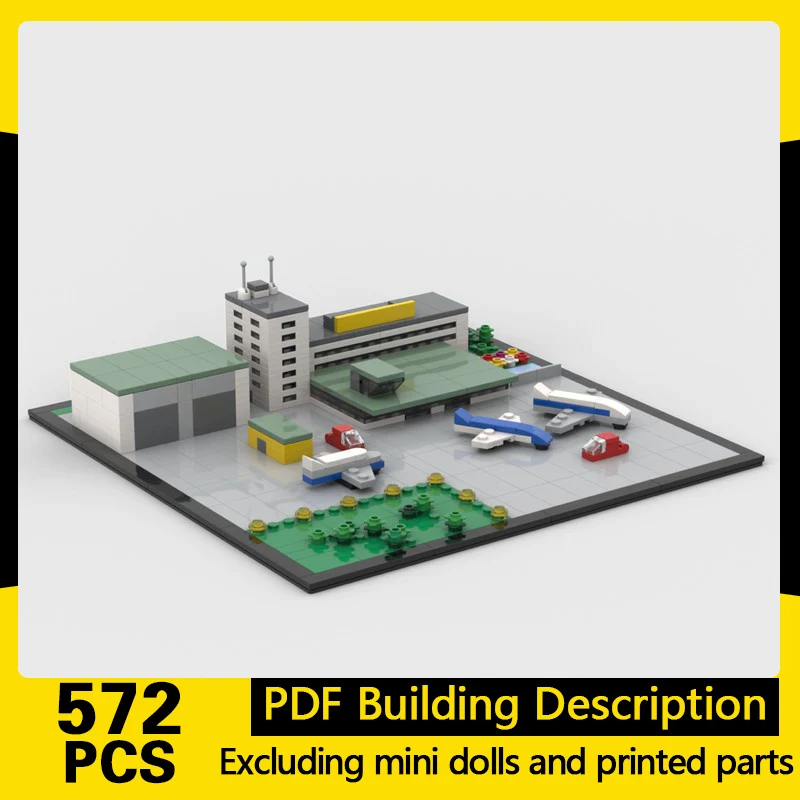 

City Street View Model MOC Building Bricks Largest Airport Modular Technology Gifts Holiday Assemble Children Toys Suit