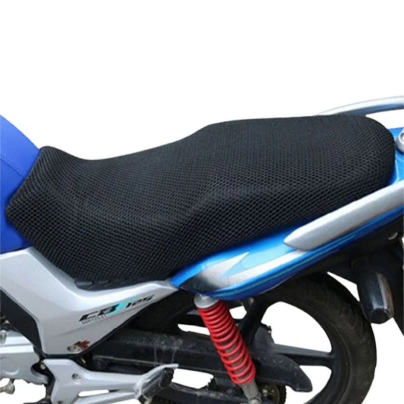 Breathable 3D Mesh Motorcycle Seat Cover Pad Moped Motorbike Scooter Black Seat Covers Cushion Anti-Slip Cover Grid Seat Cover