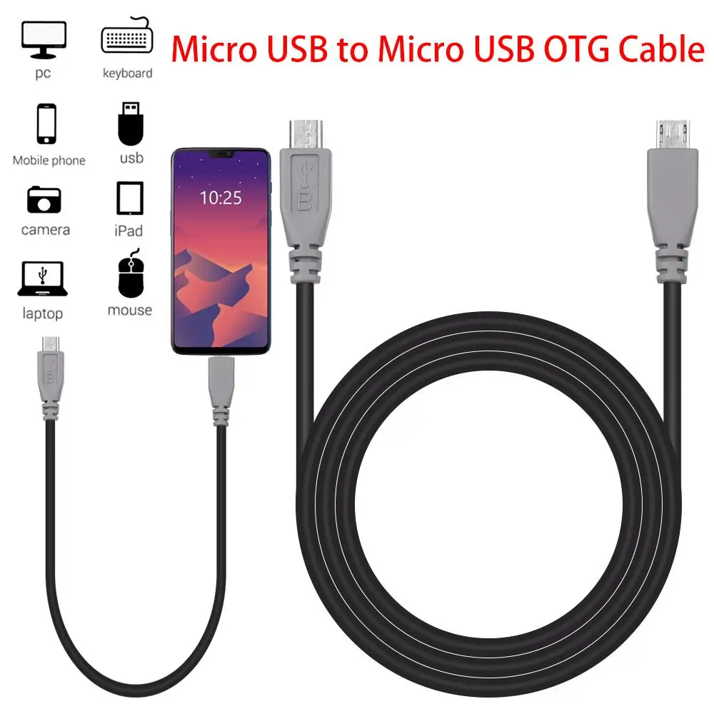 5 Pin Micro USB Male To Micro USB Male OTG Converter Adapter Lead Data Cable Charging Cord For Phone Tablet Phone Accessories