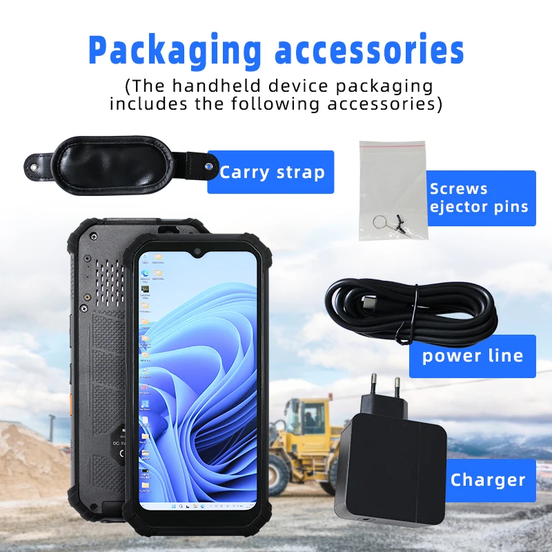 Rugged Smartphone 6.5 Inch Handheld Rugged Windows 11 PDA Mobile Device with NFC 2D Barcode Scanner 10 Meters Distance