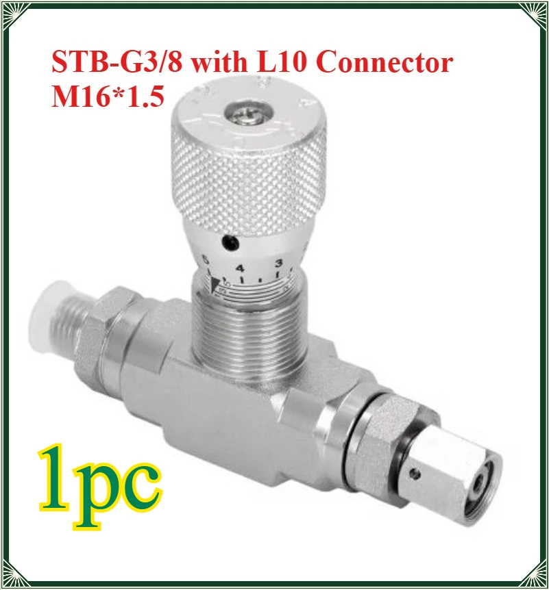 Flow Control bidirectional hydraulic restrictor valve STB-G3/8 W/L10 connector