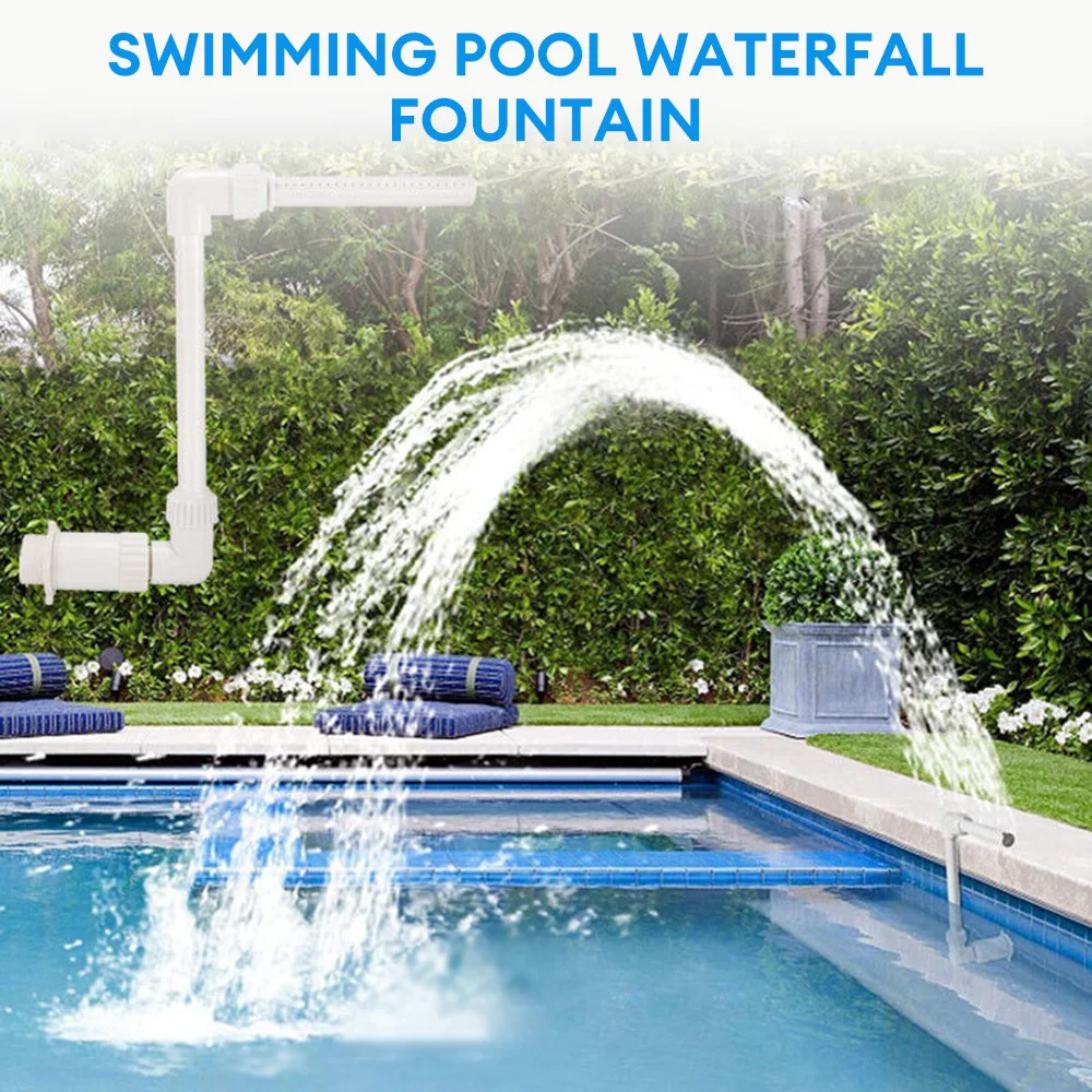

Swimming Pool Waterfall Fountain Kit PVC Feature Water Spay Pools Spa Decorations Easy Install Swimming Pool Accessories