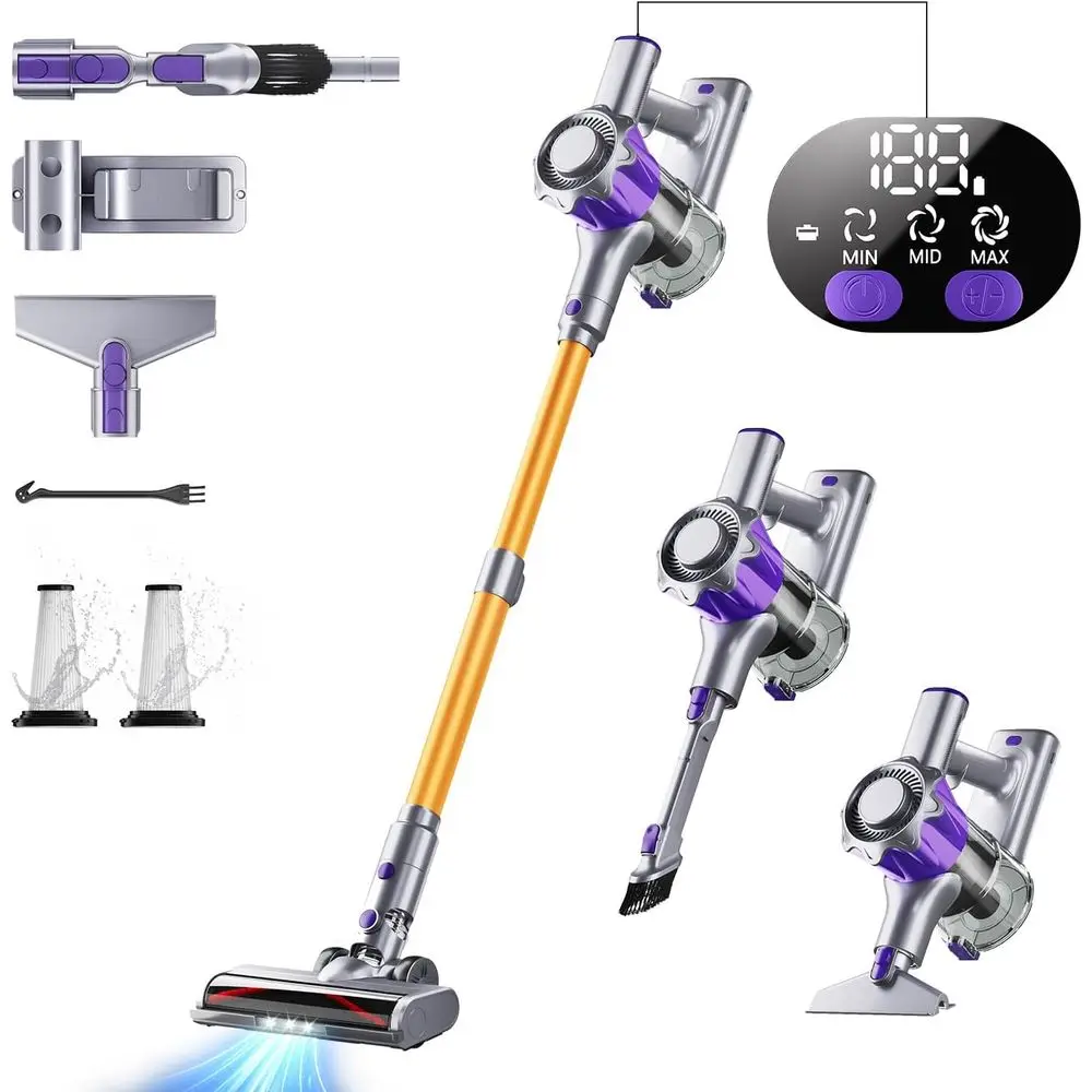 

450W 50Kpa Powerful Stick Vacuum, Up to 70Mins Rechargeable Battery, Suitable for Lightweight Handheld or Hardwood Floor, Carpet