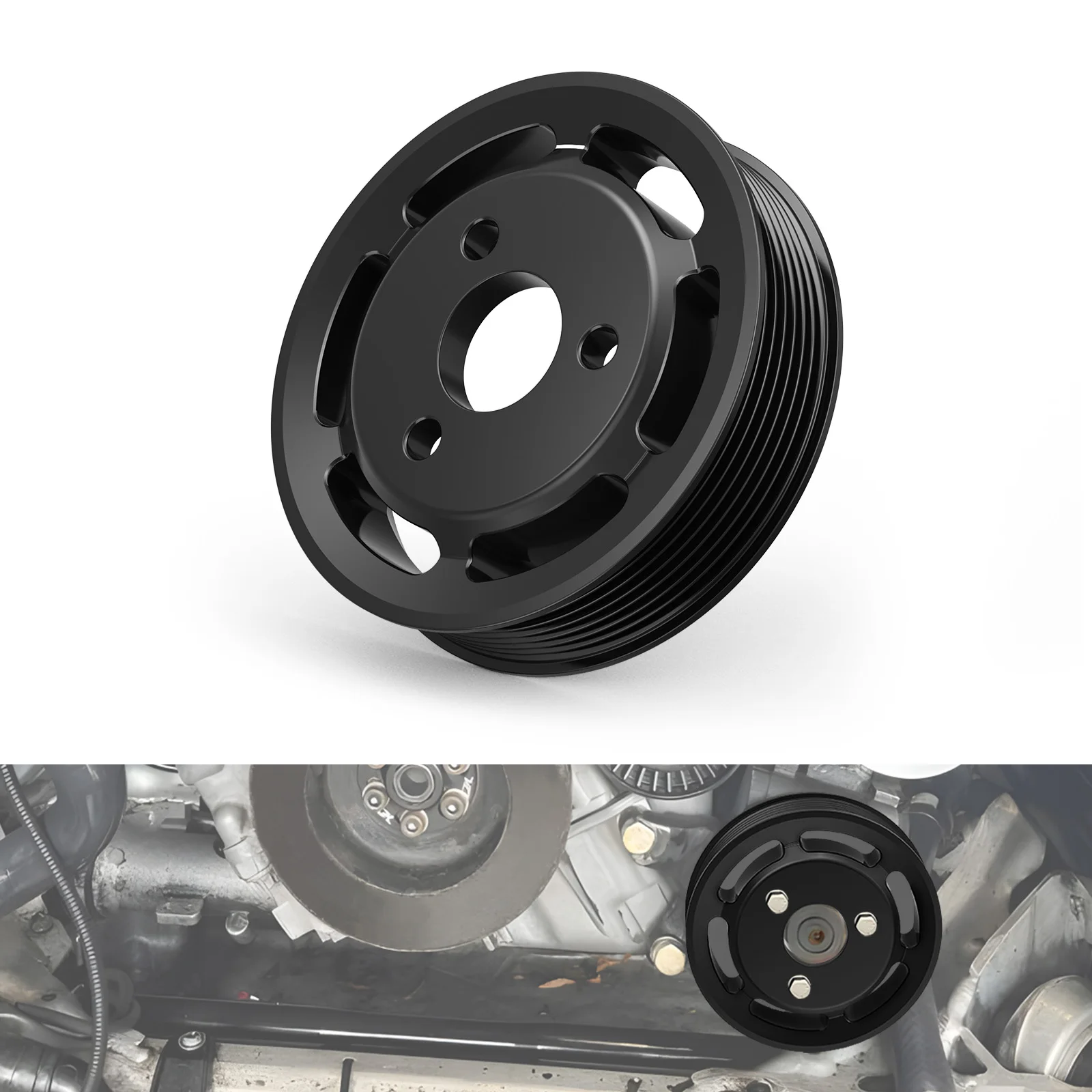 

For BMW N54, Heavy Duty Power Steering Pulley for BMW E90 E91 E92 E93 E82 E88 335i 335xi 135i, Replace 32427553955