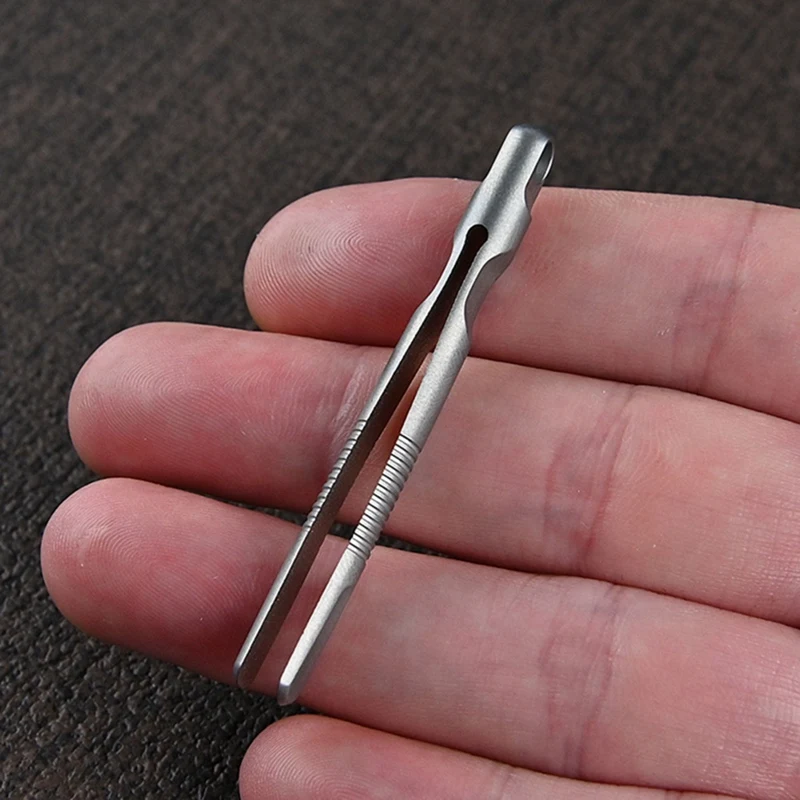 B62B Precision Tweezers Short EDC Tweezers Titanium Alloy CNC Wire Cutting Mini Tweezers Lightweight Portable Keychain Tool for