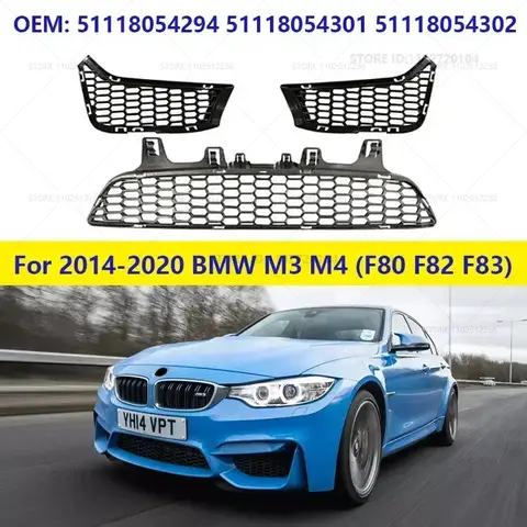 앞 범퍼 안개등 베젤 그릴 51118054294 51118054301 51118054302, 2014-2020 BMW M3 M4 (F80 F82 F83) 용