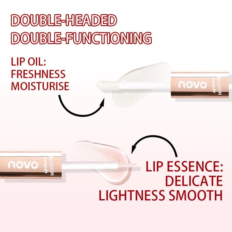زيت ملمع شفاه مزدوج الأطراف بنكهة الخوخ + بلسم شفاه، فيتامين E وزيت الجوجوبا مملوء، تركيبة ممتصة بسهولة، مغذية #4