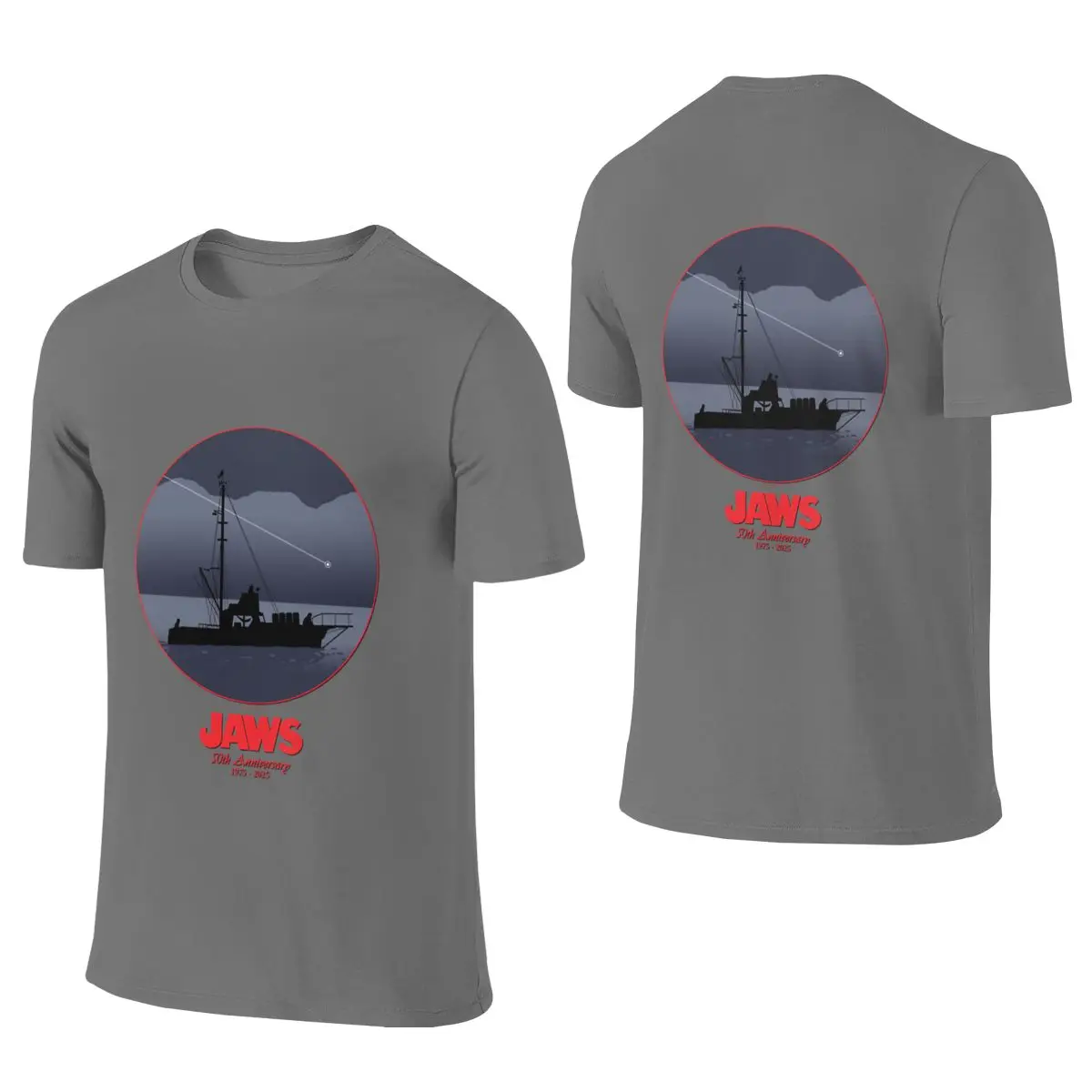 Jaws 50th Anniversary - Shooting Star (Red Variant) Japanese Style Reversible T-shirt Commuting Vibe Basic Versatile Shirt