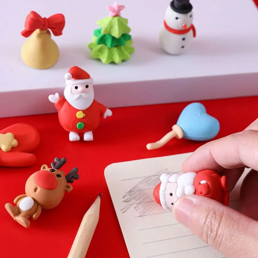 School Supplies Santa Christmas Eraser Elk Cartoon Christmas Stationery Good-looking Christmas Tree Rubber Eraser Pupils