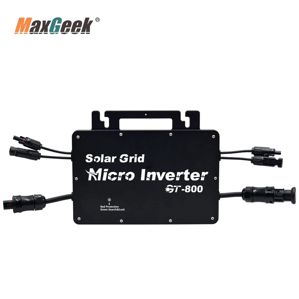 Maxgeek GT-800 800W AC Output 220V Microinverter Solar Grid Micro Inverter with Die-casting Aluminum Shell