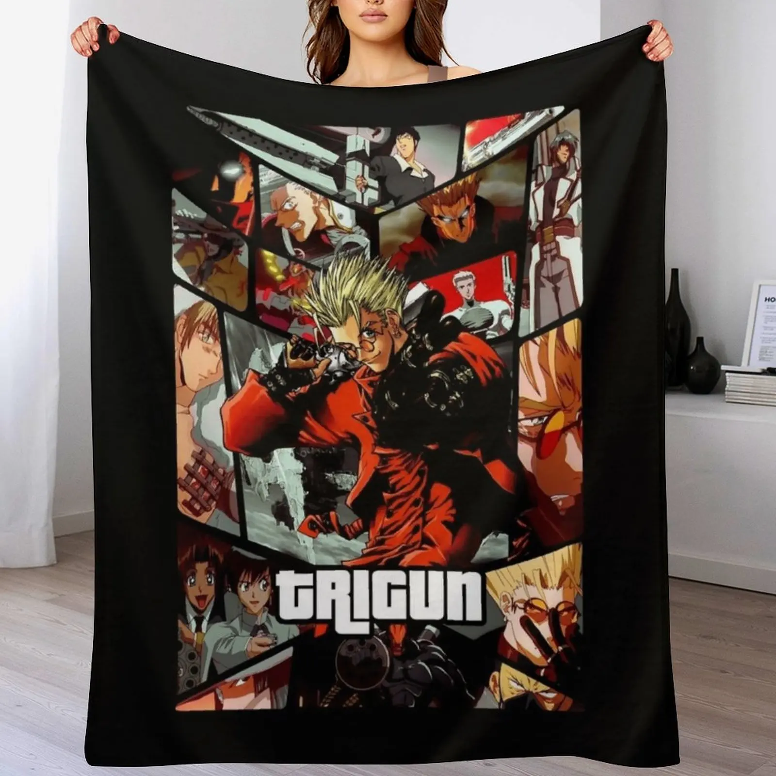 

Trigun ultimate anime poster Poster Throw Blanket Stylish Couch Blanket for Home Living Room