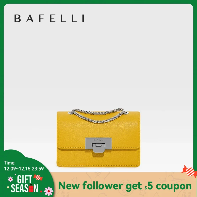 BAFELLI 2023 WOMEN\'S HANDBAG NEW BOXY CLASSICAL CHAIN BAG CROSSBODY SHOULDER FASHION STYLISH MINI SIZE PURSE CASUAL TRENDING