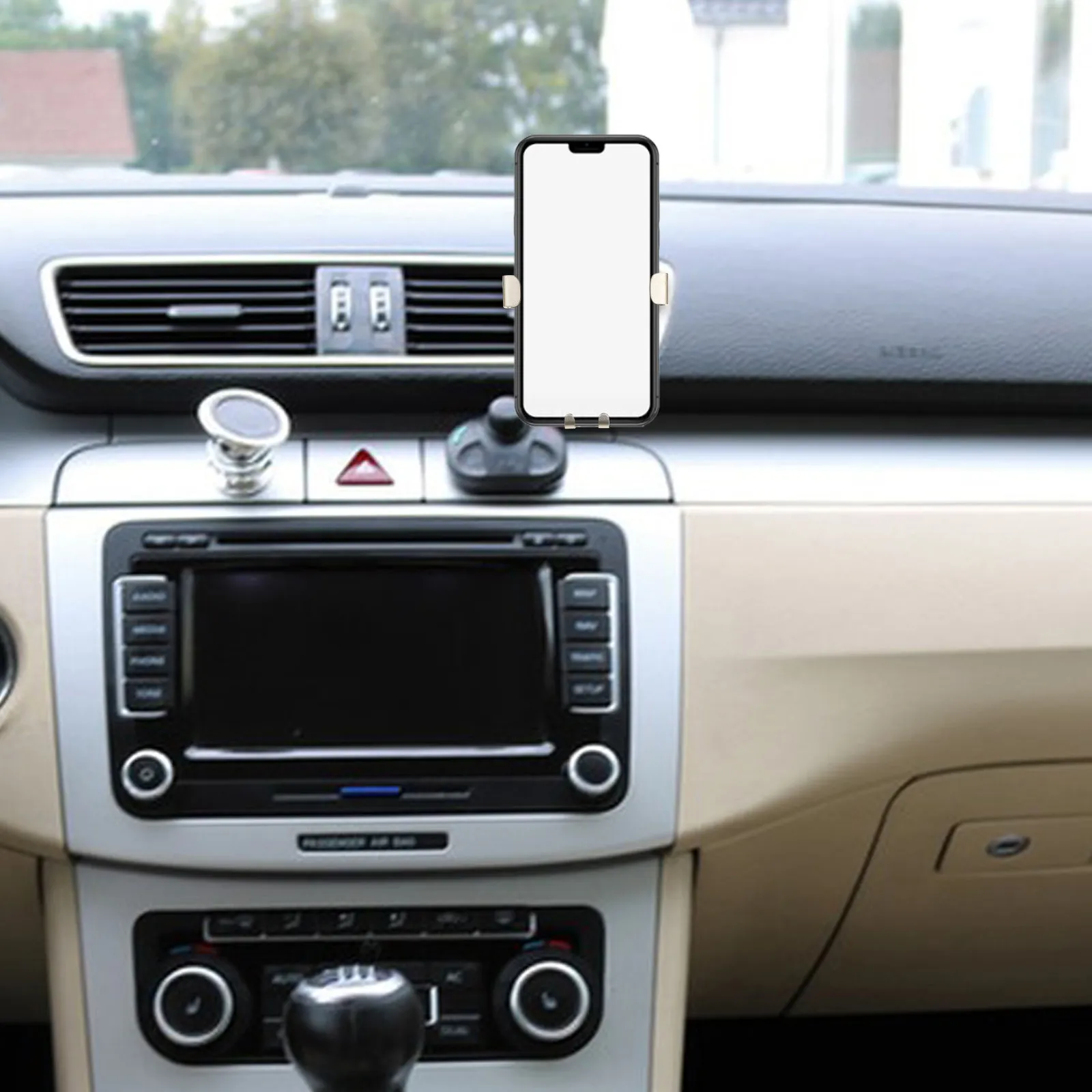 

Heavy Duty Air Vent Phone Bracket Car Mount with Weight-Activated Shock Absorbing Pad Non Scratch Design Vent