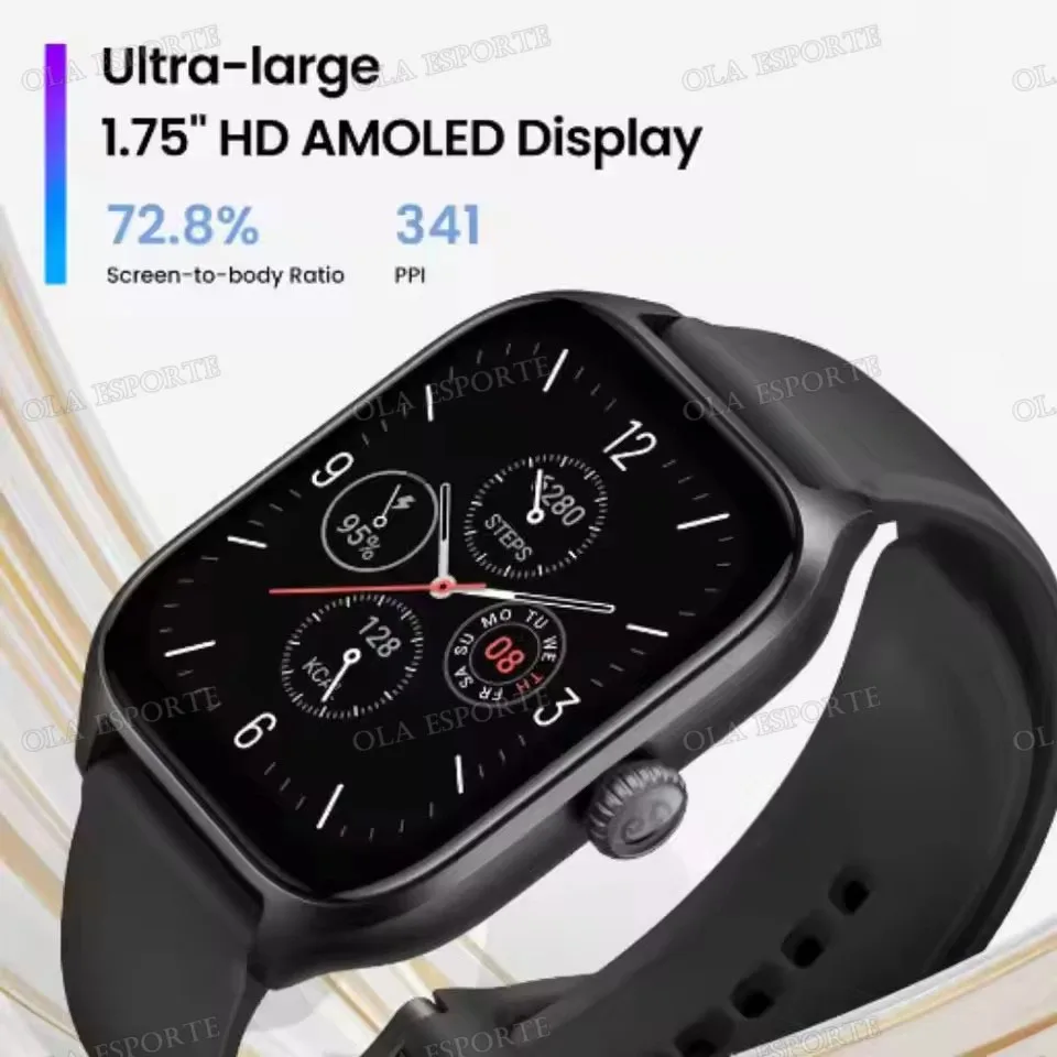 الرجال النساء ساعة ذكية AMOLED شاشة تعمل باللمس الكامل بلوتوث دعوة 100 + أوضاع رياضية مقاوم للماء Smartwatch مراقبة معدل ضربات القلب النوم