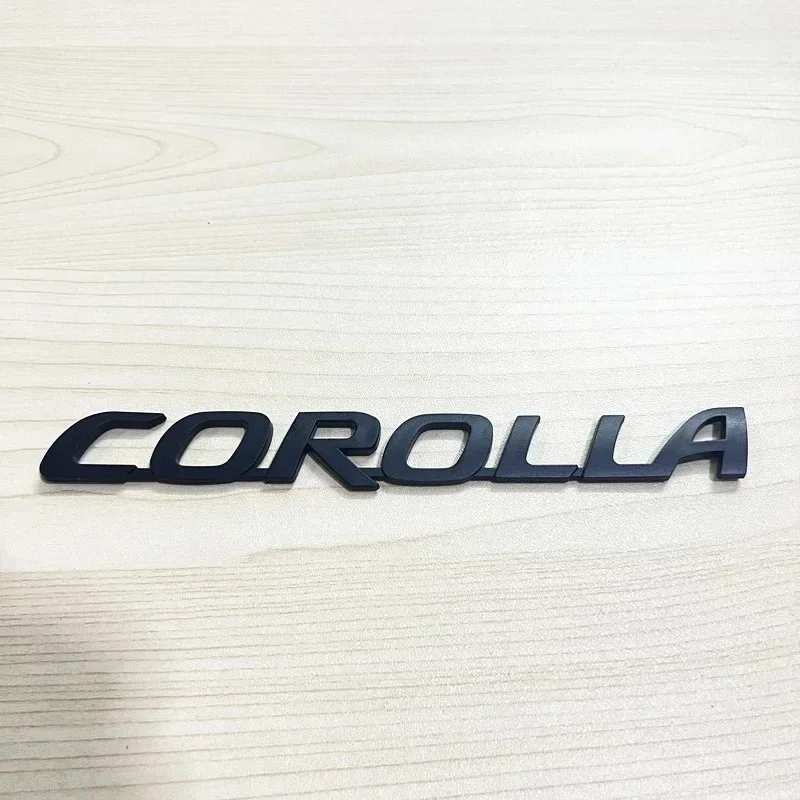 

1Pc 3D Glossy Black Silver Letters For Toyota Corolla Trunk Emblem Badge Stickers Car Accessories Modified Car Sticker