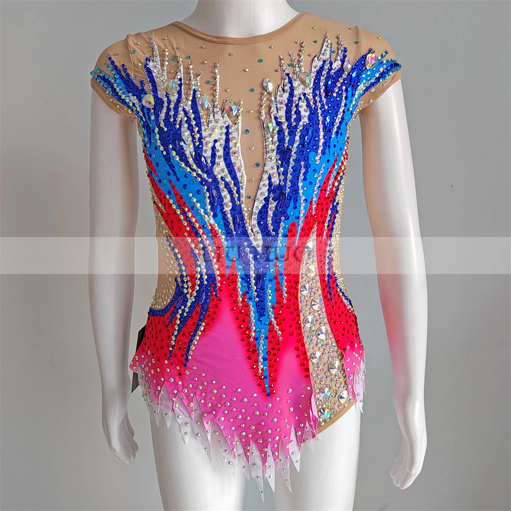 

LIUHUO Rhythmic Gymnastics Leotard Customize Women Girl Teen Costume Performance Competition Skating Dress Multicolour Roller