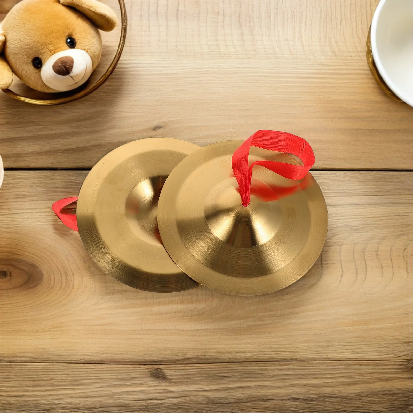 1Pair Alloy Cymbals Mini Small 24Cm Hand Cymbals for Band Performance Dance Party Musical Percussion Instrument Universal Drum - view 3
