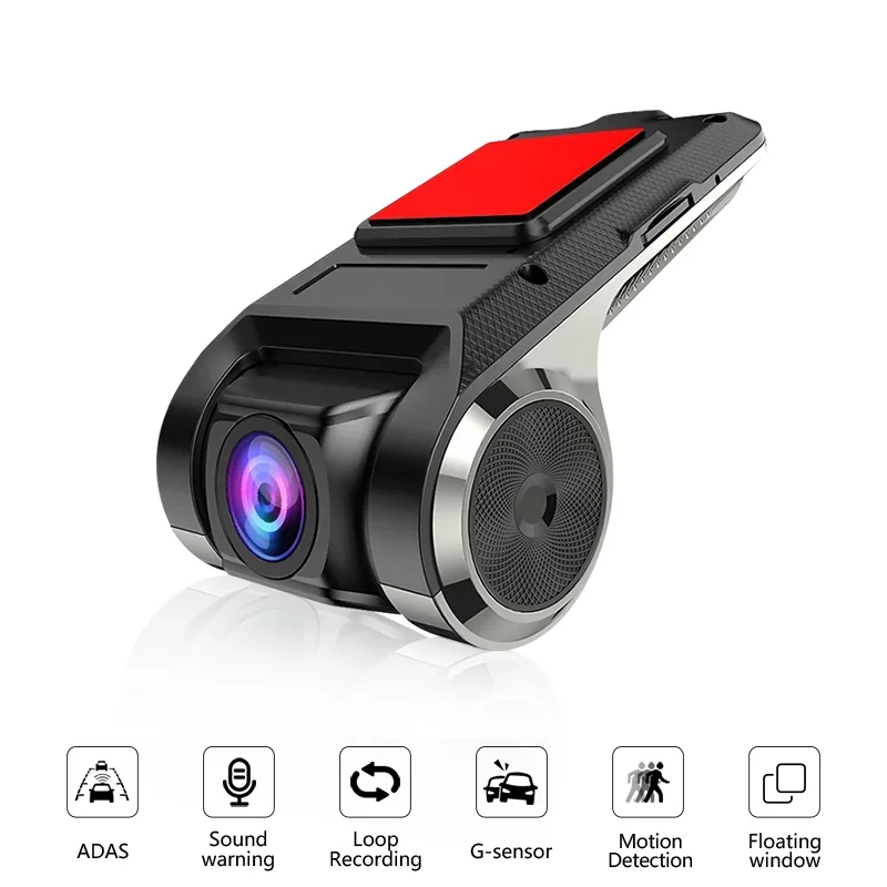 ADAS Car DVR Auto Dashcam USB Video Recorder Front Lens Night Vision For Android Player Navigation Voice Alarm LDWS G-Shock