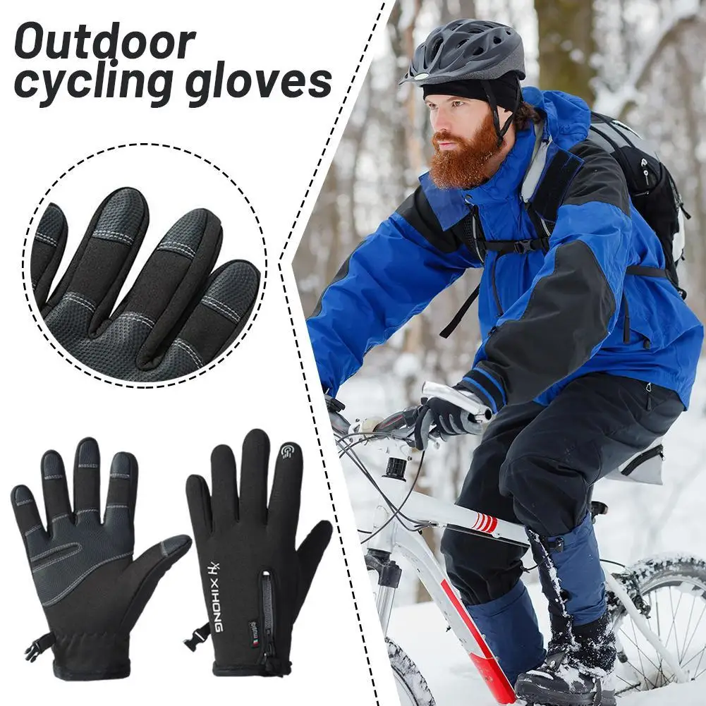 Outdoor Winter Cycling Ski Gloves For Men Women Waterproof Touchscreen Warm Non-Slip Gloves Snowboard Motorcycle Gloves