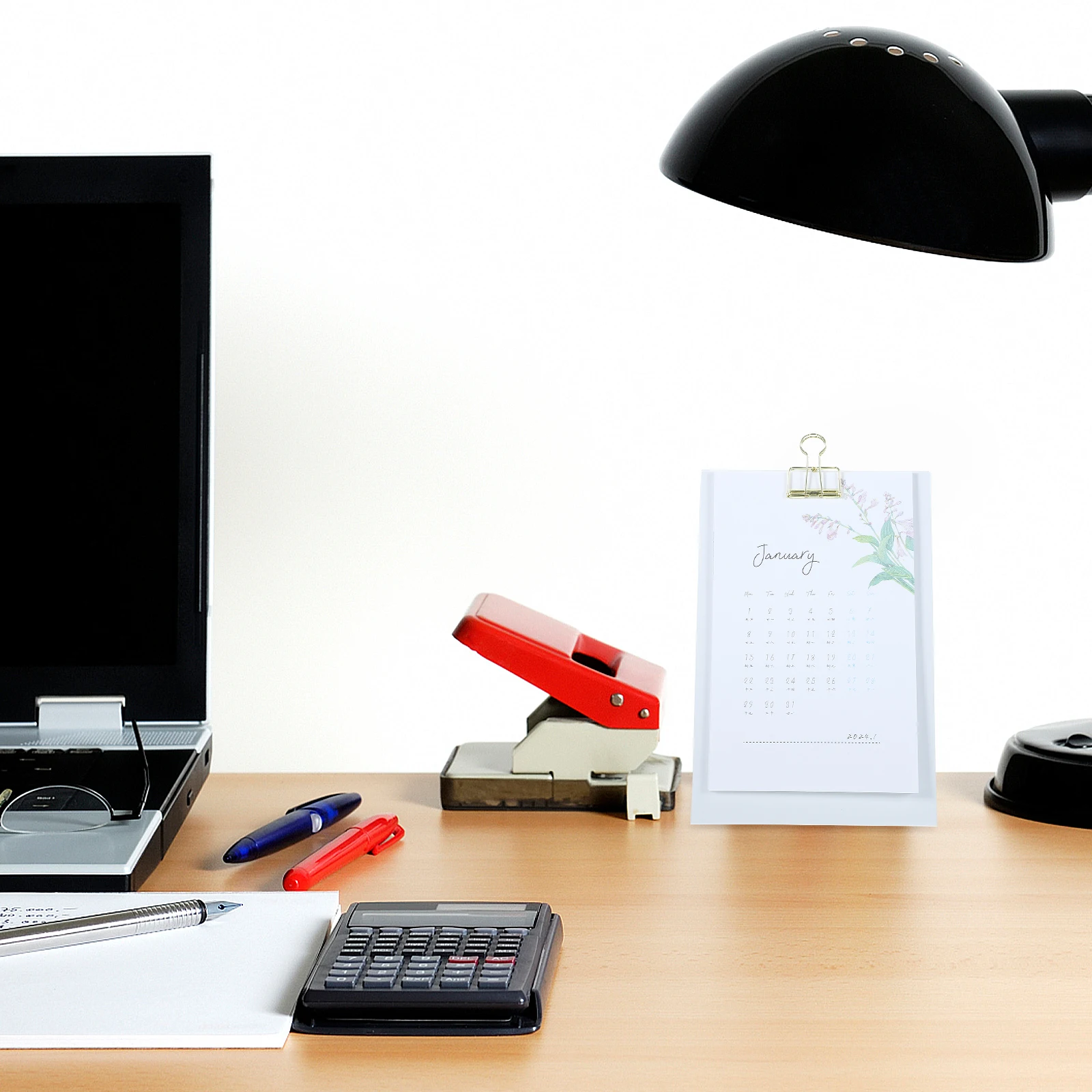 

2024 Classic Standing Desk Calendar With Metal Clip Minimalist Decorative Office Table Planner