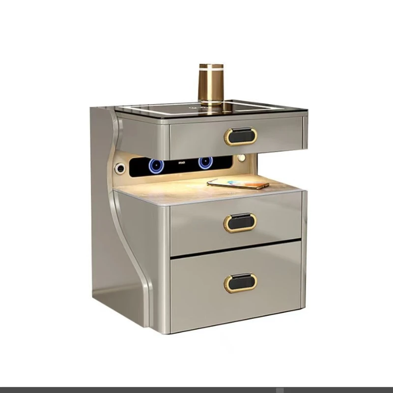 

Smart bedside table Safe with bedside table Integrated multi-function speaker Dual wireless charging locker
