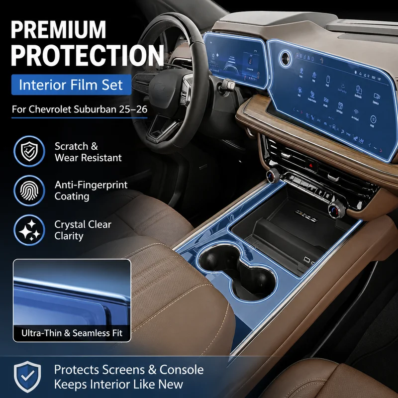 For Chevrolet Suburban Saboban 25-26 Navigation Screen Protector Center Console Gear Shift Interior Film Modification Trim