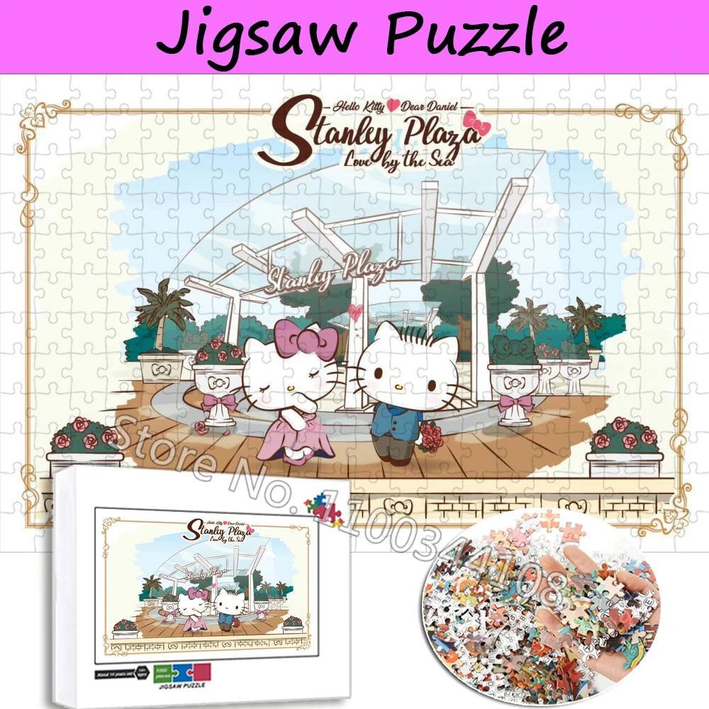 Hello Kitty & Dear Daniel Puzzles for Couple Toys 300/500/1000 Pieces Sanrio Characters Jigsaw Puzzles Adult Handmade Gifts