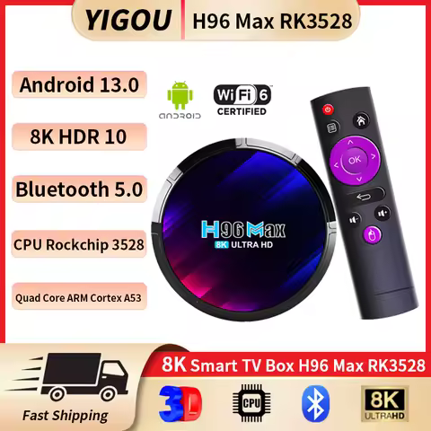 TV Box H96MAX RK3528 Android 13.0 Smart TV Box Support 2.4G/5.8G WiFi6 BT5.0 8K Video Set Top TV Box Decode And Play 8K 24Fps