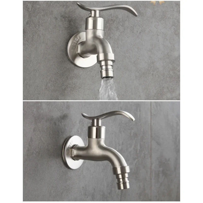 في الهواء الطلق سريع الفتح بيبكوك حديقة حوض غسيل ممسحة صنبور Torneira Parede 304 الفولاذ المقاوم للصدأ حديقة صنبور الحائط نحى #5