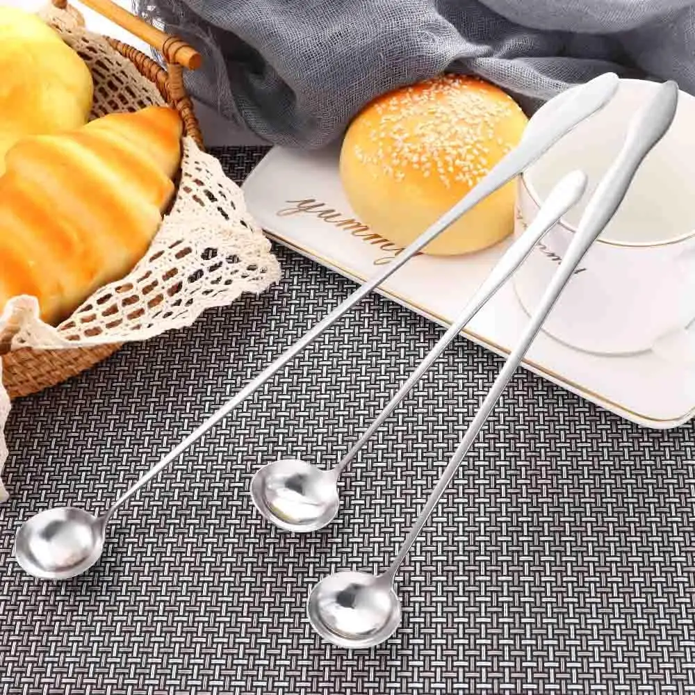 Long Handle Mixing For Dessert Ice Cream Coffee Flatware Cocktail Spoon Kitchen Utensil Stirring Spoon Bartender Tool