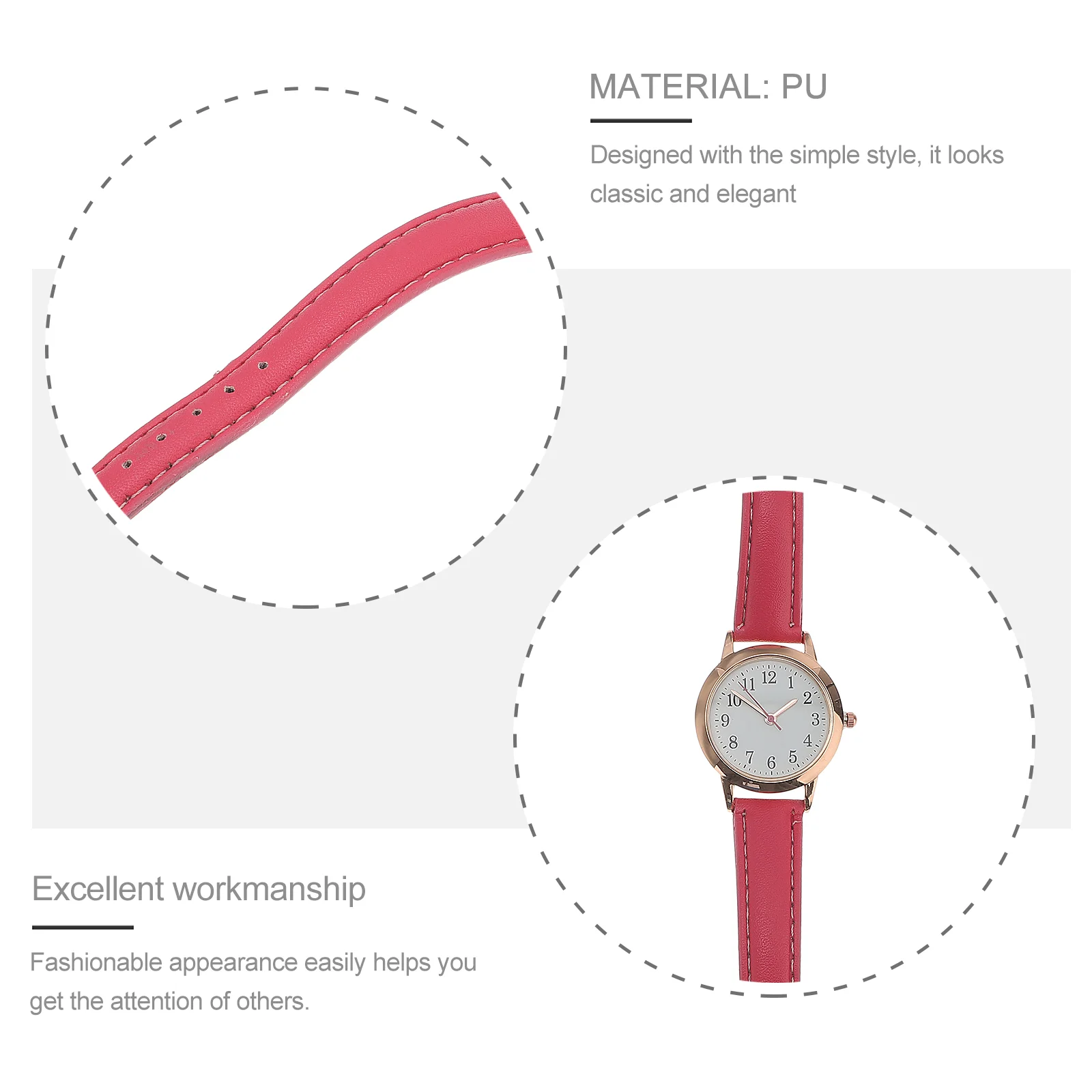 Fashionable Women's Watches Strap Wrist for Smartwatch Waterproof Pu