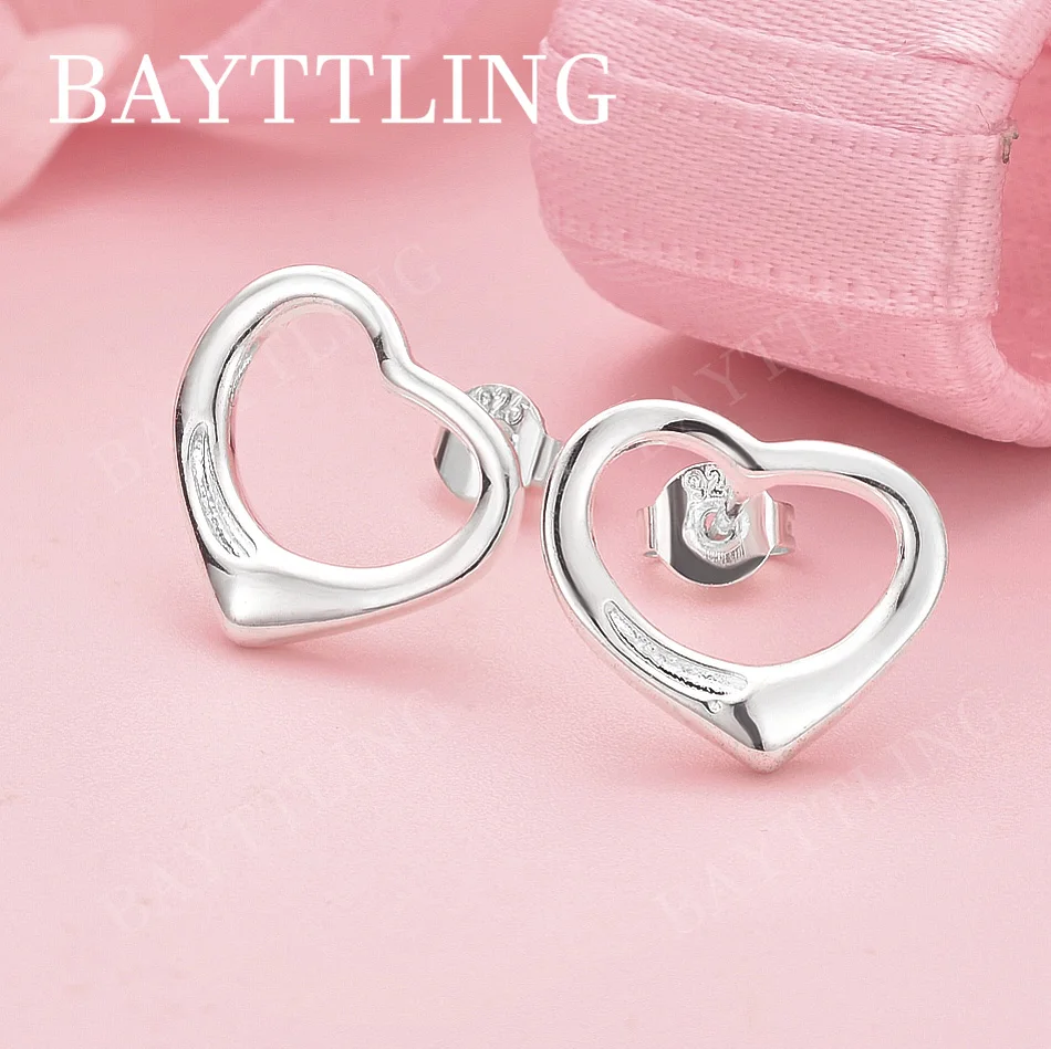 أقراط من الفضة الإسترليني عيار 925 على شكل قلب للنساء، هدايا إكسسوارات مجوهرات الحفلات #1